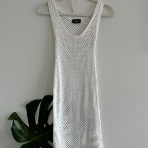 Monrow white knit beach cover up